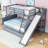 Twin Over Full Bunk Bed With Built-In Slide, Storage Shelves-320699726