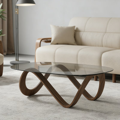 Simplicity Living Room Tempered Glass Coffee Table