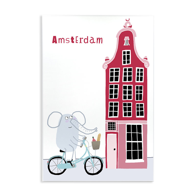 Éléphant et plaque murale de construction Amsterdam, design par Carla Daly, H 19 po x l 13 po