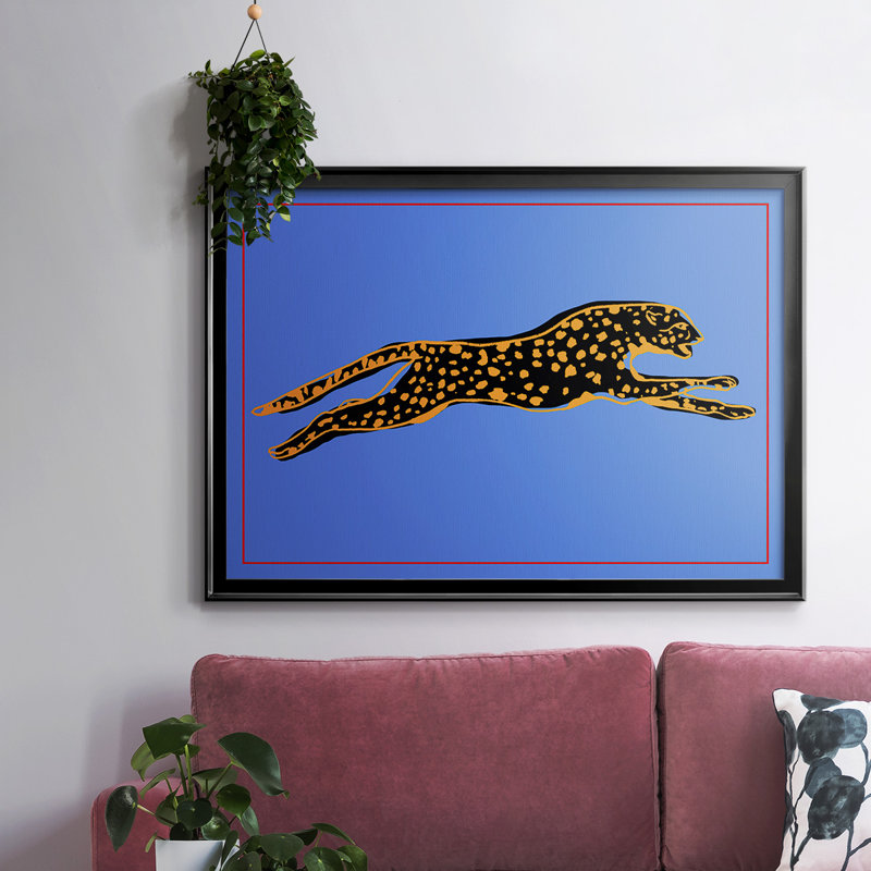 The Wild Leopard II, reproduction d'art sur toile, H 30 po x l 44 po, Noir
