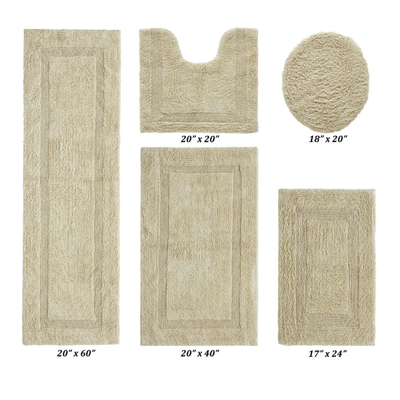 Ensemble de tapis pour salle de bain 5 pièces Lux Premium 2370 GSM, 5 pièces (18 po x 20 po | 17 po x 24 po | 20 po x, Sable