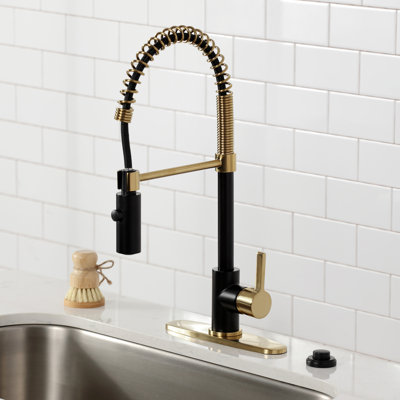 Robinet de cuisine monocommande à 1 trou à fixation sur comptoir Kingston Brass Continental