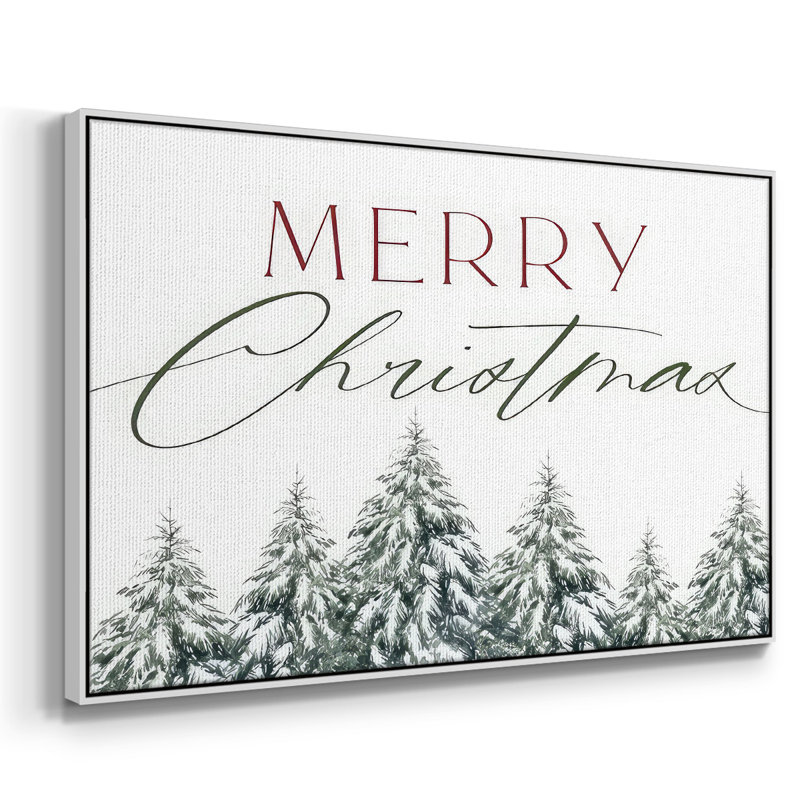 Joyeux Noël, arbres, H 25 po x l 37 po x P 1,5 po, Cadre blanc