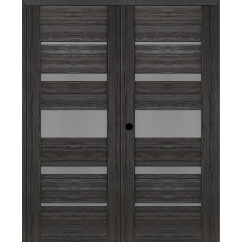 Porte française Kina, À droite, Chêne gris, 71,75 po x 83,23 po