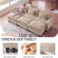 Canapé modulaire de 118 po avec rangement, canapé-lit Comfy Cloud avec repose-pieds et coussins décoratifs, canapé-lit modulaire en chenille à assise profonde pour salon, chambre à coucher-98460713