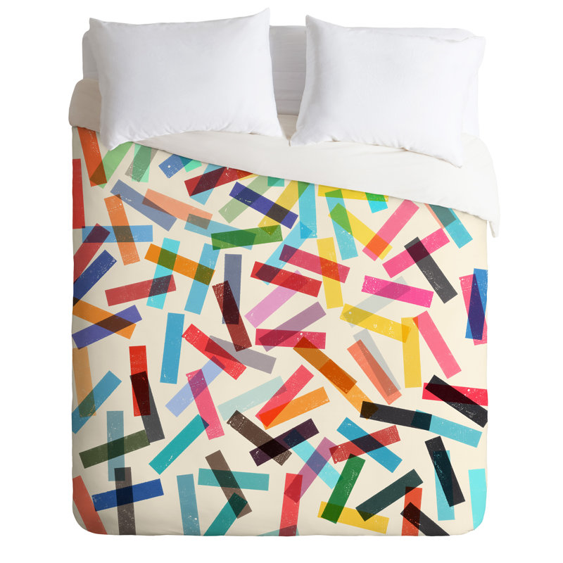Garima Dhawan Polyester Geometric Shapes Duvet Cover, King Duvet Cover + 2 King Shams