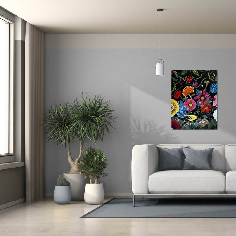 «Finch» par Catherine A Nolin, art mural sur toile, H 34 po x l 26 po x P 1,5 po