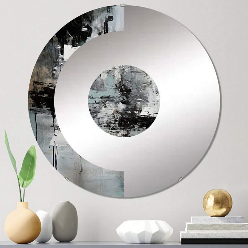 Gilsum - Miroir mural demi-cercle, 23,6 po x 23,6 po