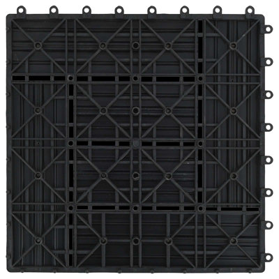 Vidaxl 11X Decking Tiles WPC Interlocking Floor Deck Tile 1 Sqm Multi Colours
