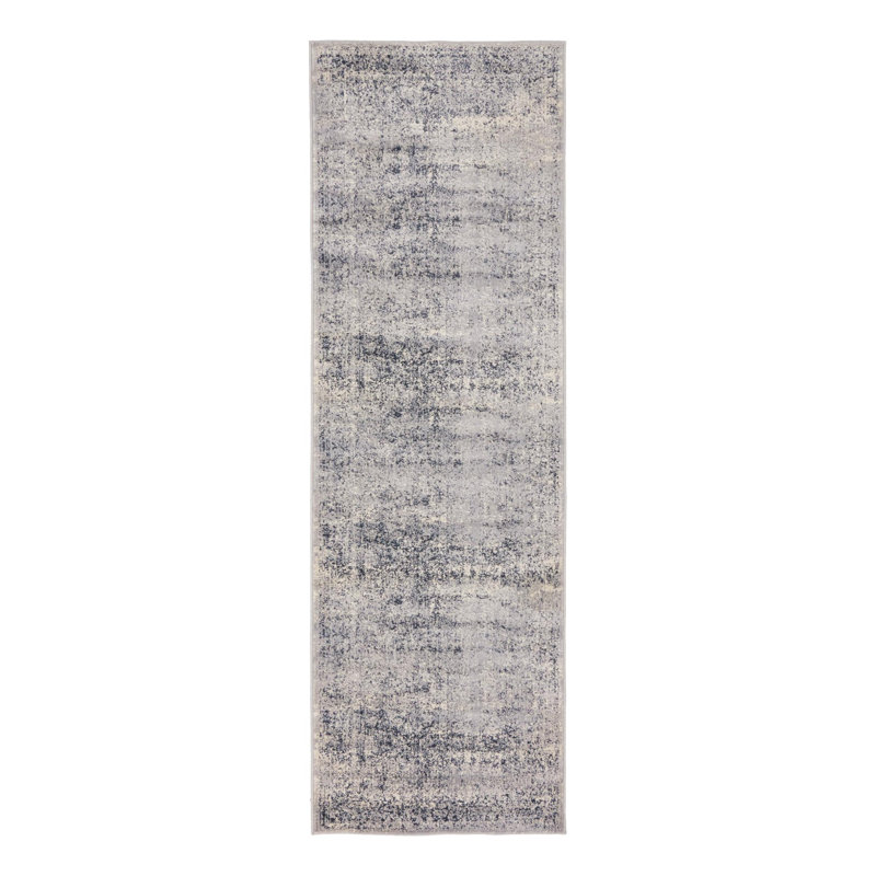 Lanett Oriental Blue/Gray Area Rug, Runner 2' x 6'9"