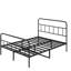Structure de lit plateforme grand en métal avec tête de lit, construction robuste, aucun sommier tapissier requis, repose-pieds silencieux, grand lit noir, source en fer, période de rêve nocturne,