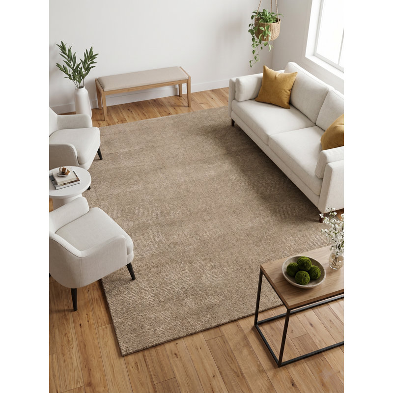 Tapis d'intérieur beige tissé à la main Sita, Beige, Rectangle 8 x 10 (pi)