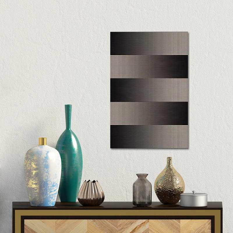 Modern Art- Grayscale by 5by5collective - Floater Frame Rectangle Print on Canvas, Wrapped Canvas, 30.48 cm H x 45.72 cm W