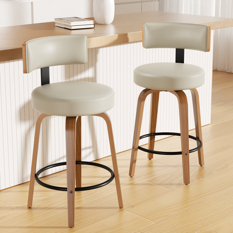 Tabouret de bar pivotant chic en cuir pour un confort et un style ultimes, Terre