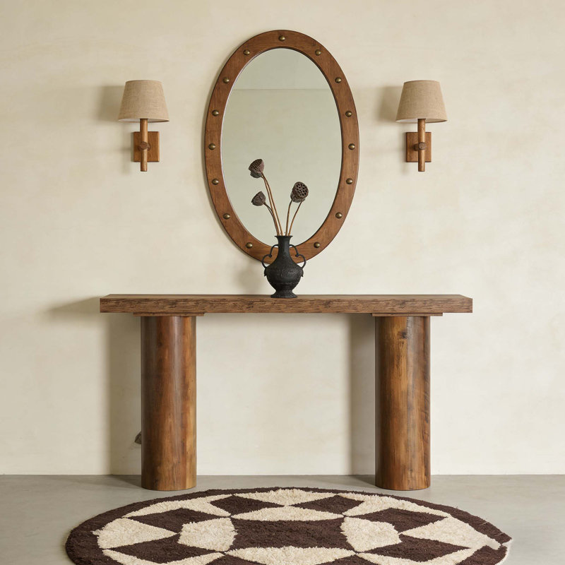 Console 63 po, table de bar longue et rustique