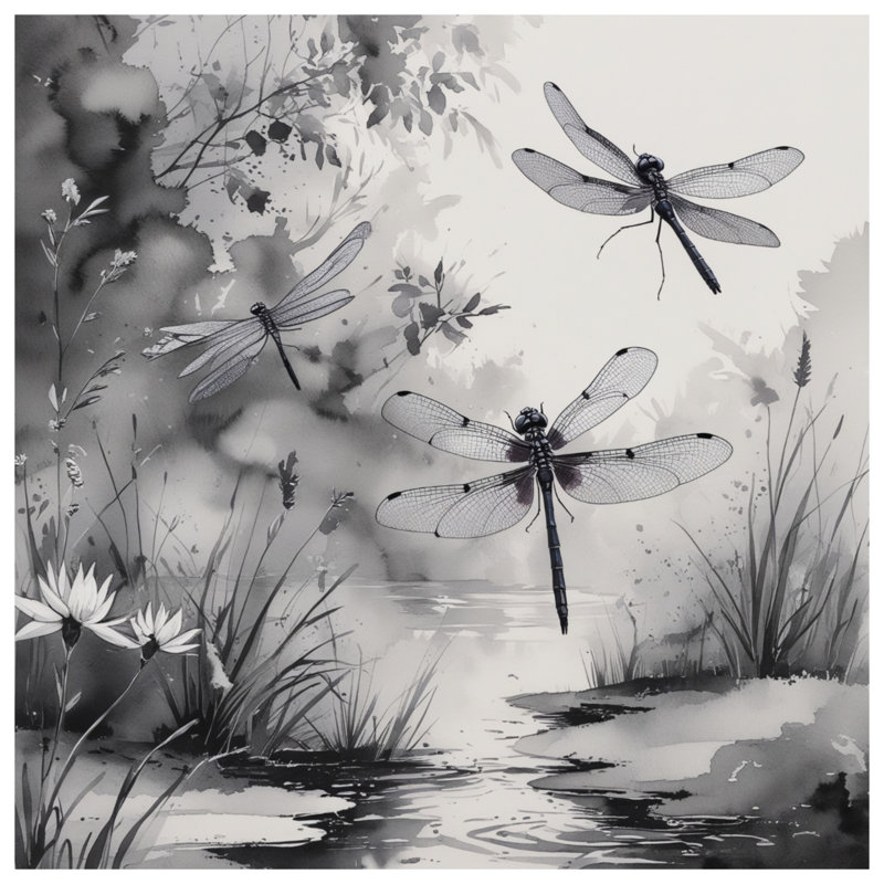 Libellules parmi des housses de couette, Lit simple