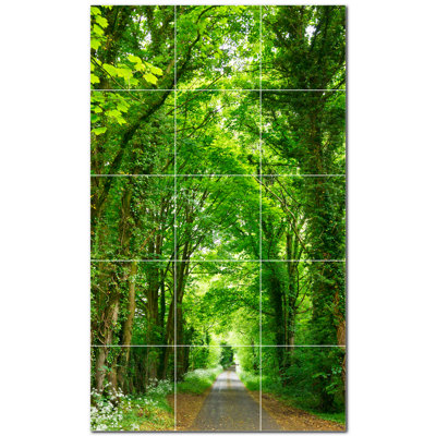 Trees Photo 12'' x 12'' Satin Ceramic Decorative Mural