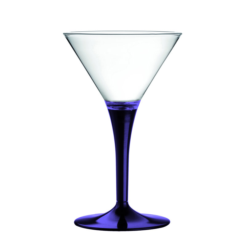 Polycarbonate Martini Glass - 12 Pieces - Olivine, Amethyst