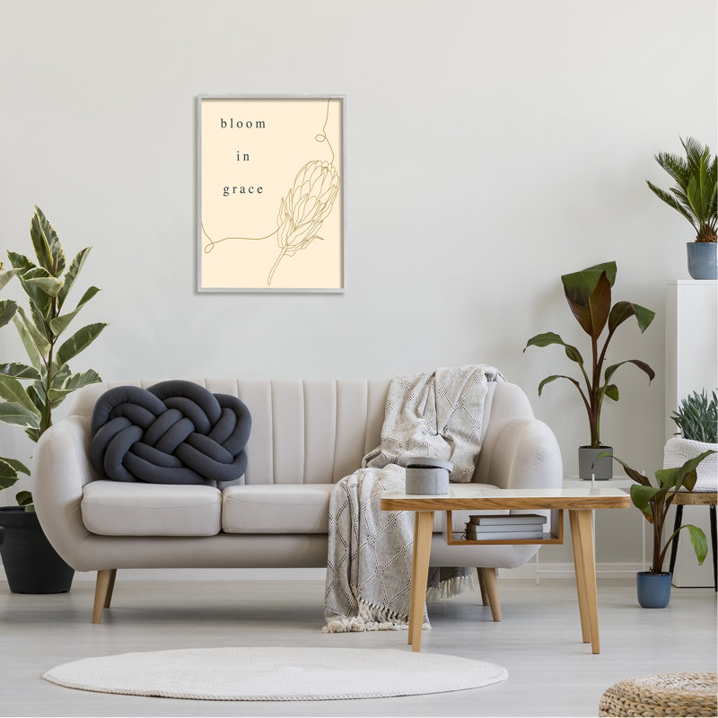 «Bloom In Grace Minimalistic Plant Blossom», dessin par Lil 'Rue - impression, L 24 po x H 30 po, Estampe numérique Farmhouse