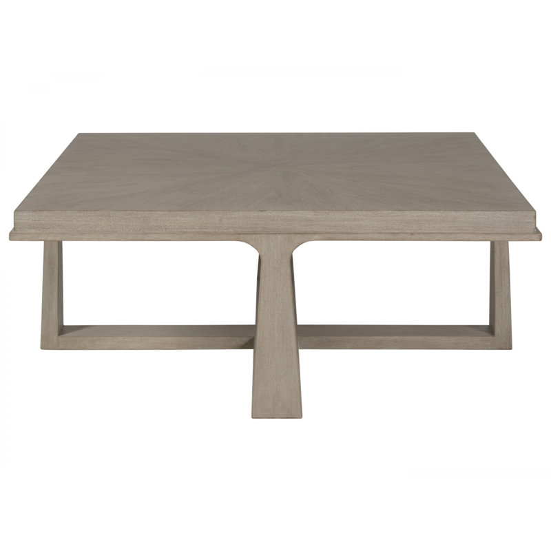 Bianco Square Mahogany Coffee Table with Sunburst Pattern