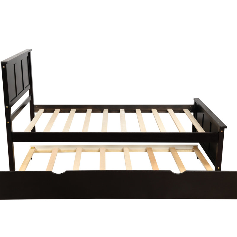 Lit plateforme simple en bois massif avec lit gigogne pour une meilleure fonctionnalité de la chambre à coucher et réglable