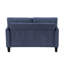 Bleu avec structure en bois massif et en contreplaqué, mousse à haute densité pour le salon, coussins rembourrés légèrement évasés