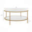 Table, table d'appoint avec rangement, table de bout, table basse à 2 niveaux en verre trempé avec cadre en acier pour le salon