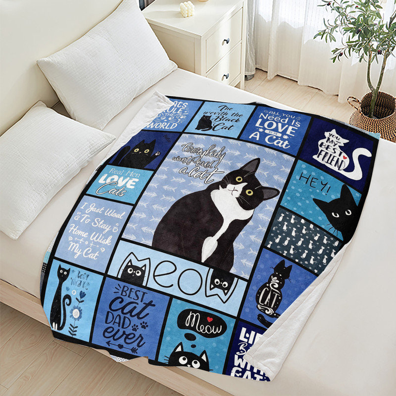 Jeté JYK, L 50 po x l 60 po, Texte de chat et papa