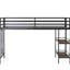 Lit mezzanine simple - structure en métal noir avec tablette, assemblage facile, silencieux, coffre-fort pour chambre à coucher, tablette fonctionnelle superposée sans sommier