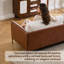 2-Seater Sofa, Patchwork Two-Tone Sofa with 2 Removable Cushions, Chenille and Faux Leather, Beige + Brown