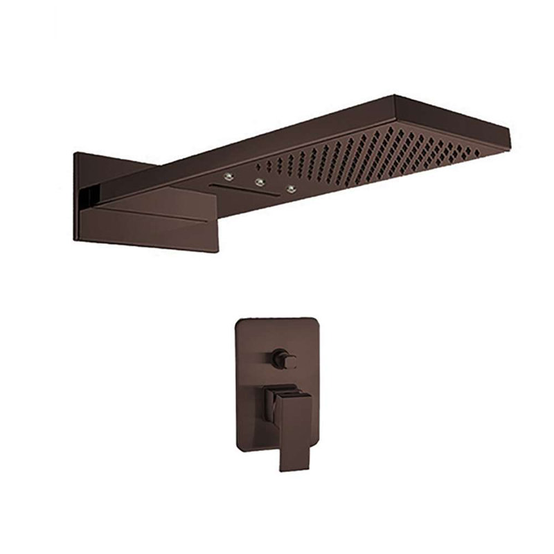 BathSelect Mugla Rectangular LED Shower Head with Handheld