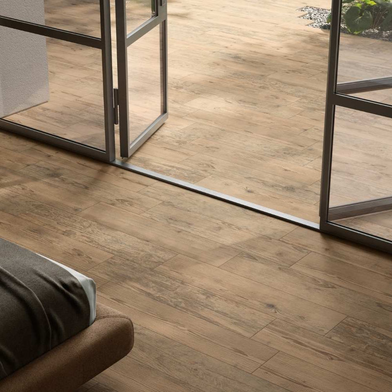 Molise 9" x 48" Porcelain Wood Look Wall and Floor Tile, Nut