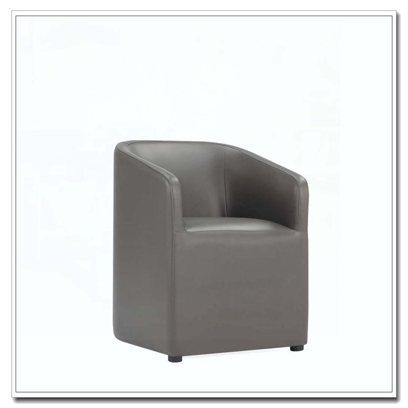 Fauteuil de salle à manger en similicuir, Gris