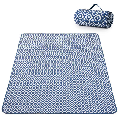 Tapis de pique-nique d'extérieur imperméable Adivo, 150 x 200 cm, bleu, camouflage, polyester