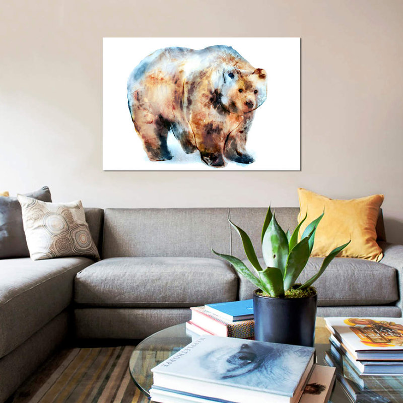 « bear ii », impression sur toile, H 40 po x l 60 po x P 1,5 po, Toile tendue, Pas de tapis