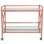 Metal Kitchen Bar Cart with Glass Shelves and X-Frame