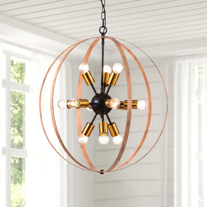 Ratner 12 - Light Dimmable Lantern Globe Chandelier
