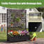 Lit de jardin surélevé en métal durable avec roues, treillis et écran d'intimité pour plantes grimpantes et légumes, 73 po x 47 po