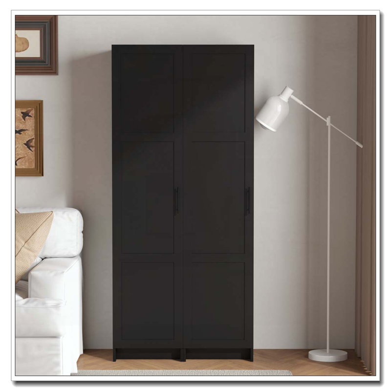 Armoire de rangement haute et étroite, Noir