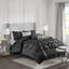 Édredon noir grand 7 pièces - Literie: 1 édredon, 2 taies décoratives, 3 coussins décoratifs, jupe de lit pour la chambre à coucher-124826371-124826362