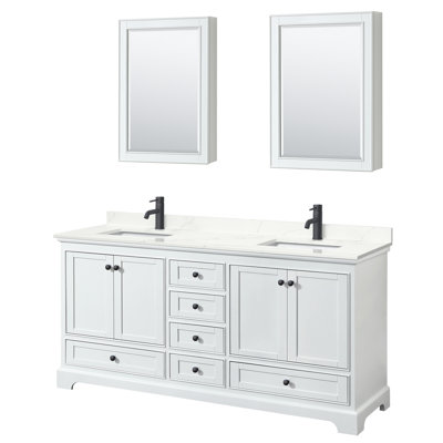 Deborah 80'' Double Bathroom Vanity with Quartz Top