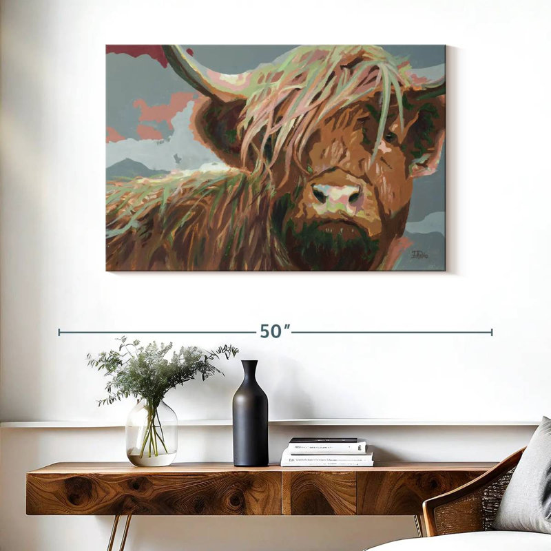 Brampt Serious Highland Cow, H 26 po x l 39 po