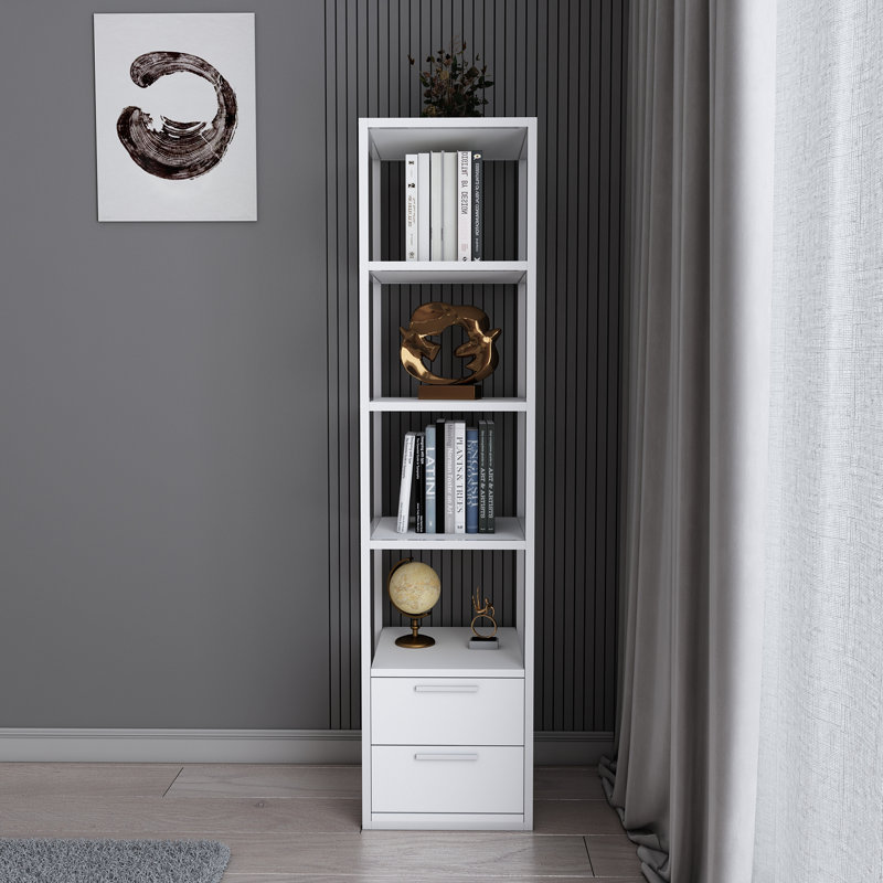 Lininger 169cm H x 39cm W Bookcase, White