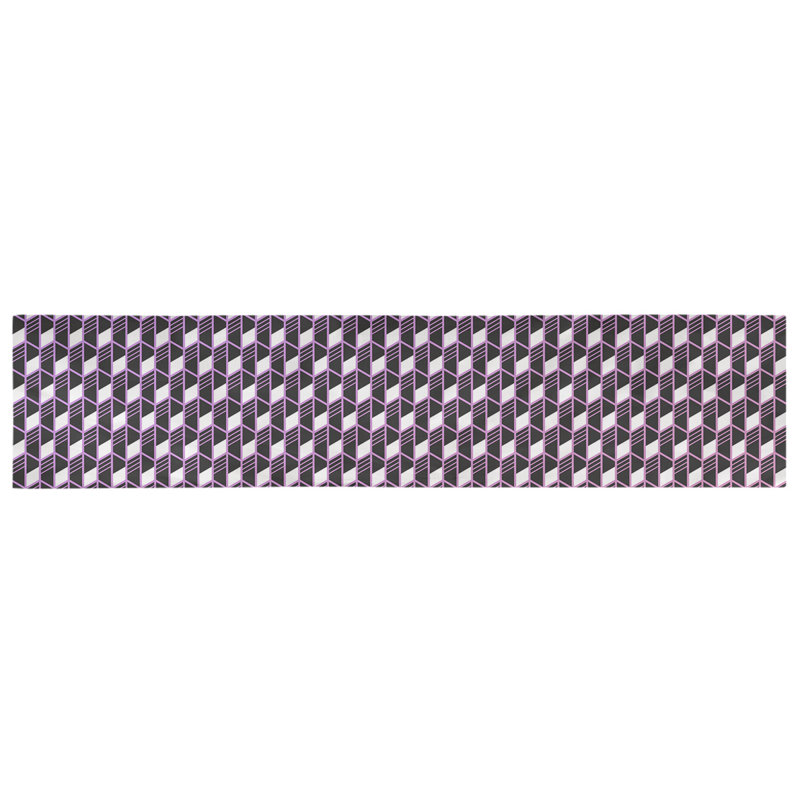 Chemin de table géométrique Avicia, 72 po x 16 po, Mauve / Rose, 100 % coton