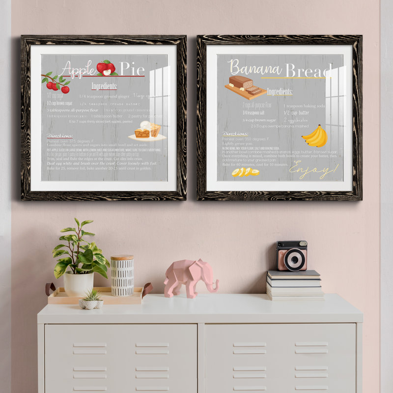 " Apple Pie " 2 - Pieces, Black Framed, 27.5" H x 55" W x 1.5" D