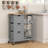 Nashley Rolling Kitchen Cart, Bar Serving Cart, Compact Trolley On Wheels With Wood Top, Shelves & Drawers For Home Dining Area-2051010918