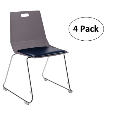 Luvraflex 19.25" W Stackable Vinyl Seat Reception Chair with Metal Frame