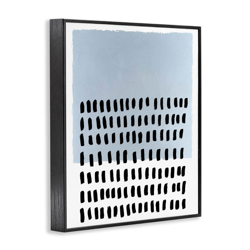  Art à pois bleus par Michael Willett, H 20 po x l 16 po, Giclée encadrée noir minuit