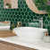 Metro Ion 2" Hex Emerald 11-1/8" x 12-5/8" Porcelain Mosaic Wall Tile