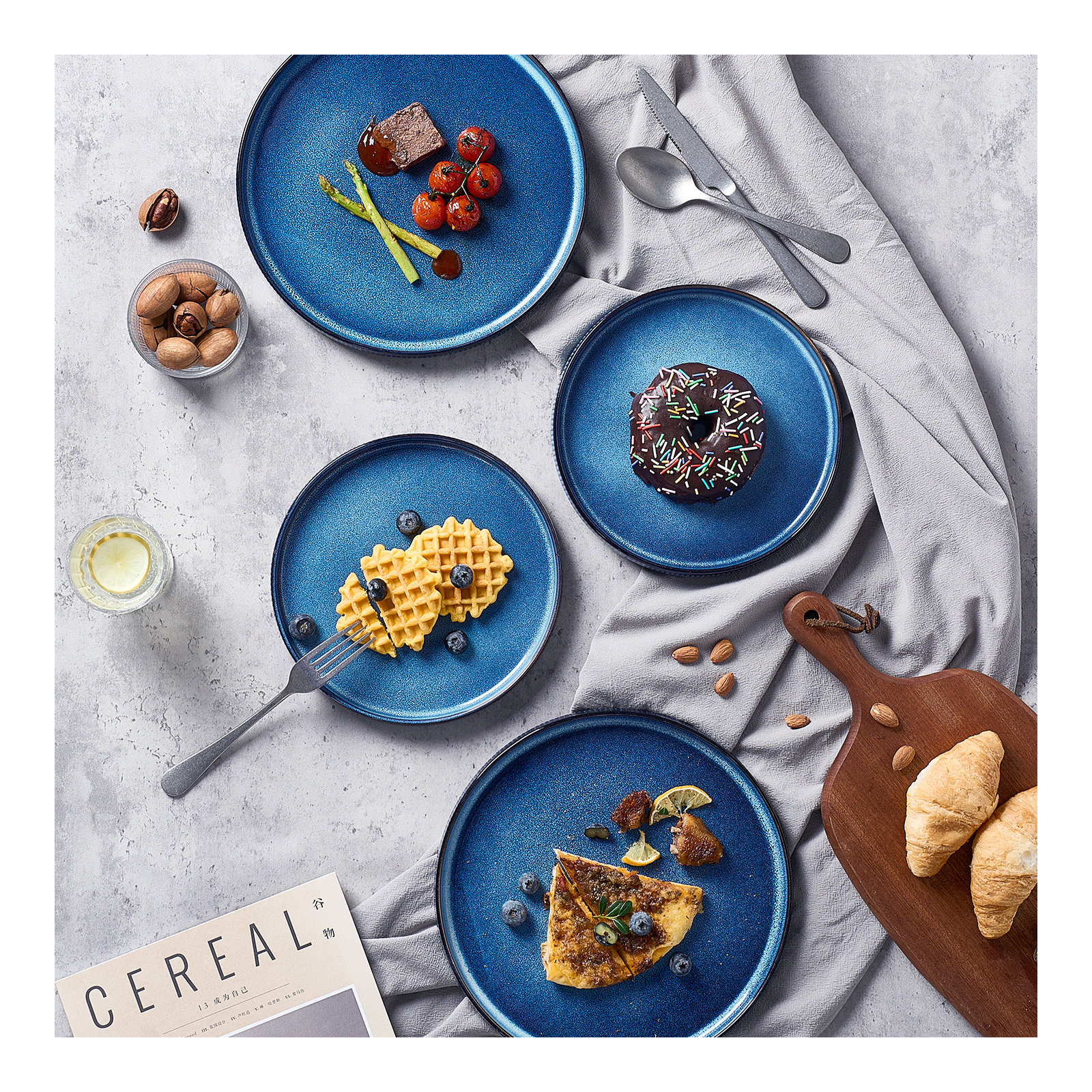 Joss & Main 10" Stoneware Dinner Plate, Nebulas Blue